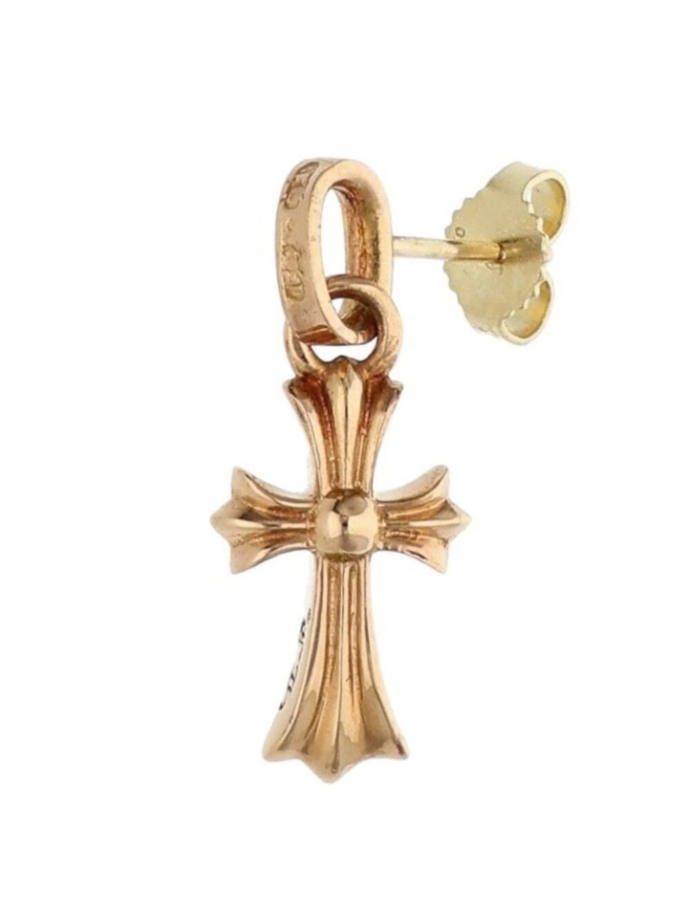Chrome Hearts 22K Paper Chain Baby Fat Drop Gold Earrings